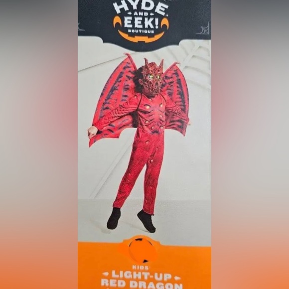 Hyde & Eek! | Red Dragon Overall Bodysuit Kids Halloween Costume - Picture 14 of 14